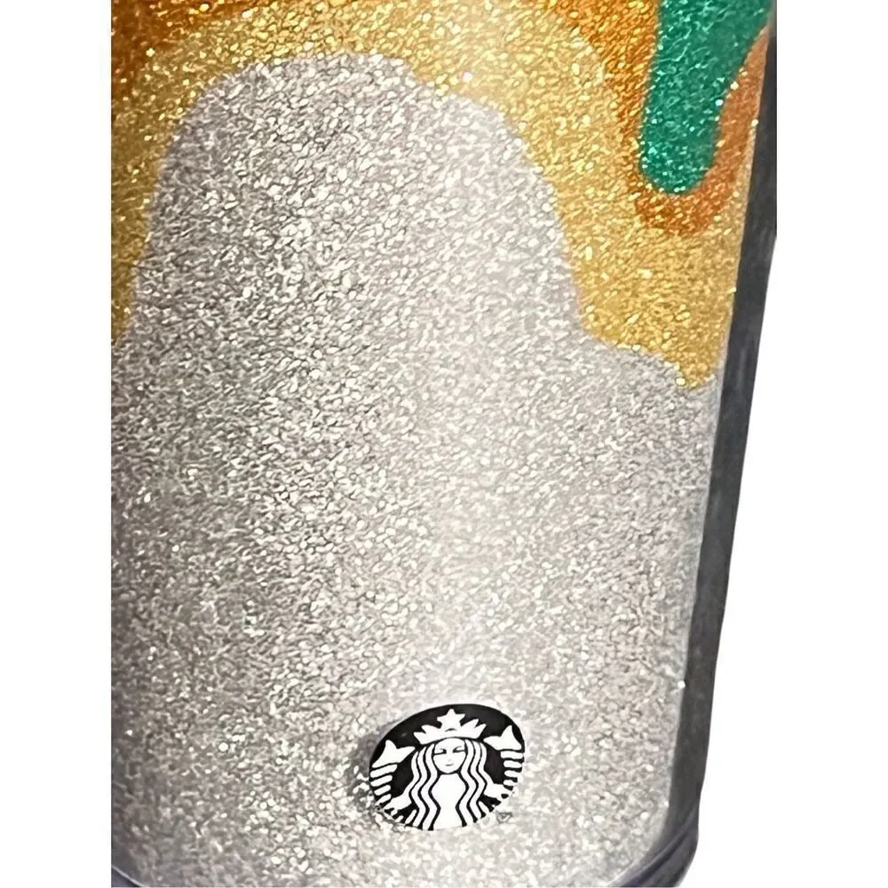 Starbucks 2018 Colorful Flow Glitter Sparkle Venti 24oz Cold Travel Tumbler